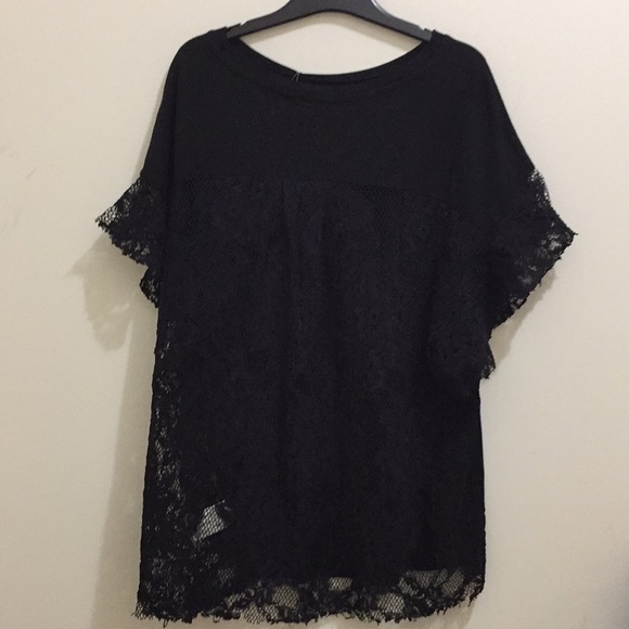 AG black lace top (sz m) - Picture 2 of 9